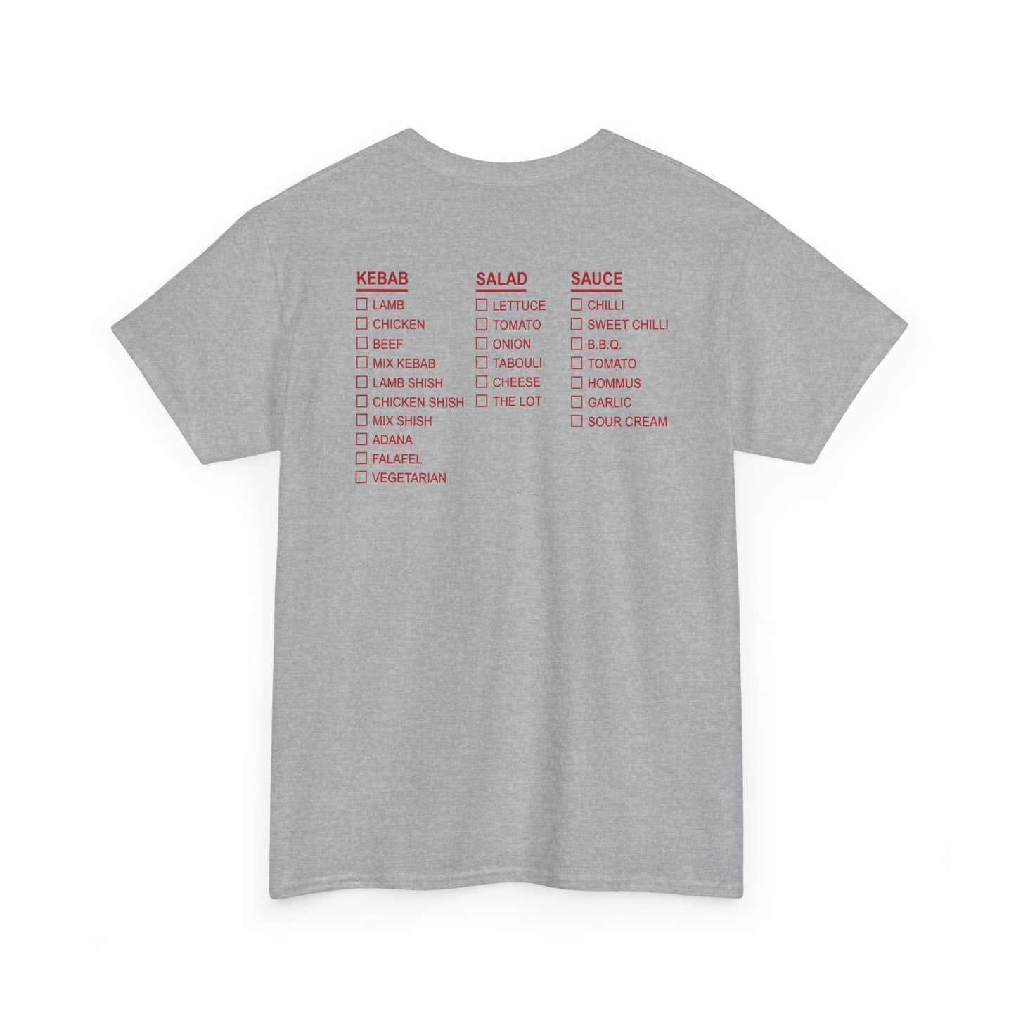 Tasty Doner Kebab BACKPRINT Unisex Tee