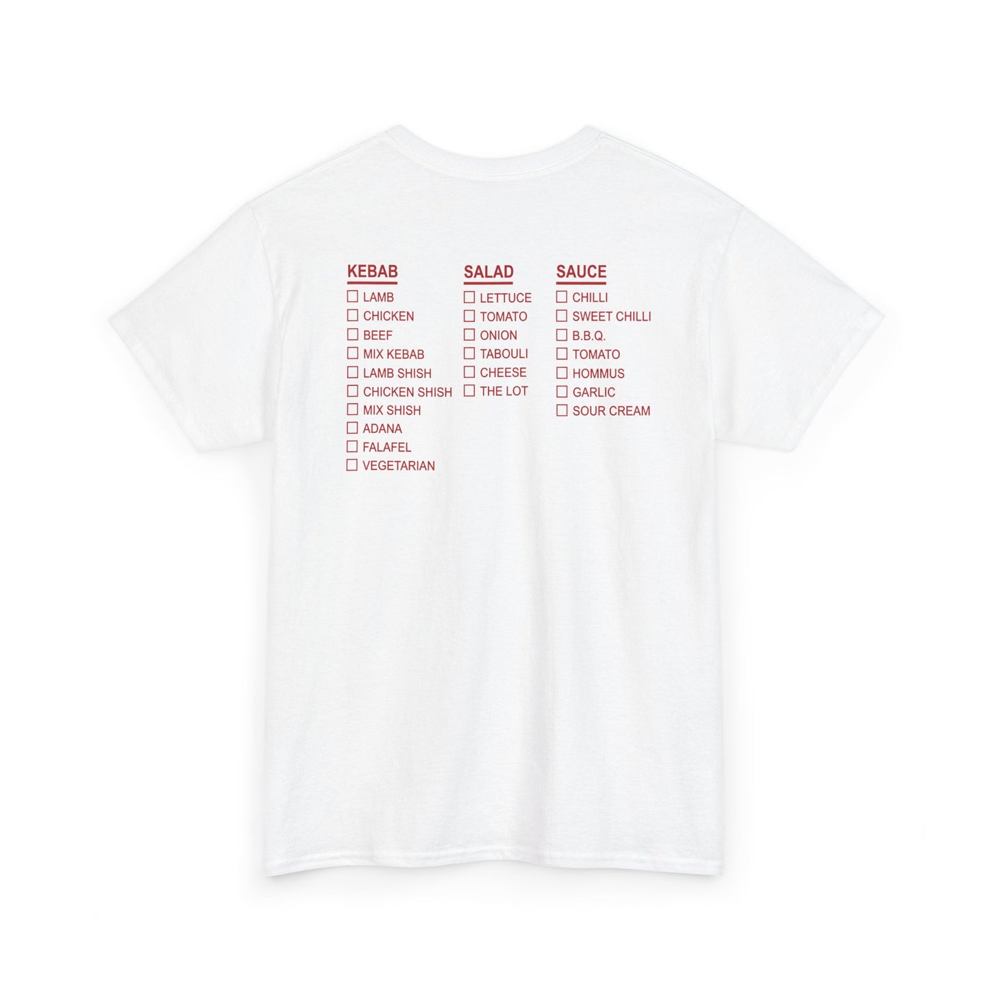 Tasty Doner Kebab BACKPRINT Unisex Tee
