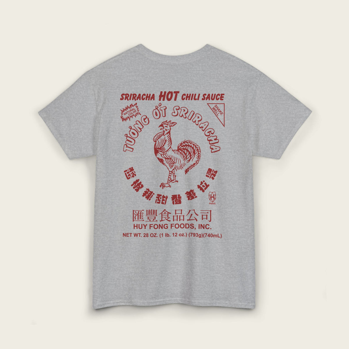 Sriracha Hot Sauce - BACK PRINT Unisex Tee