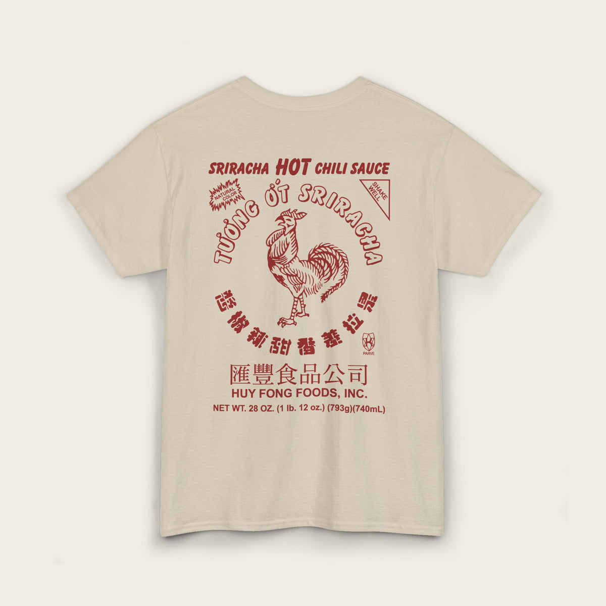Sriracha Hot Sauce - BACK PRINT Unisex Tee