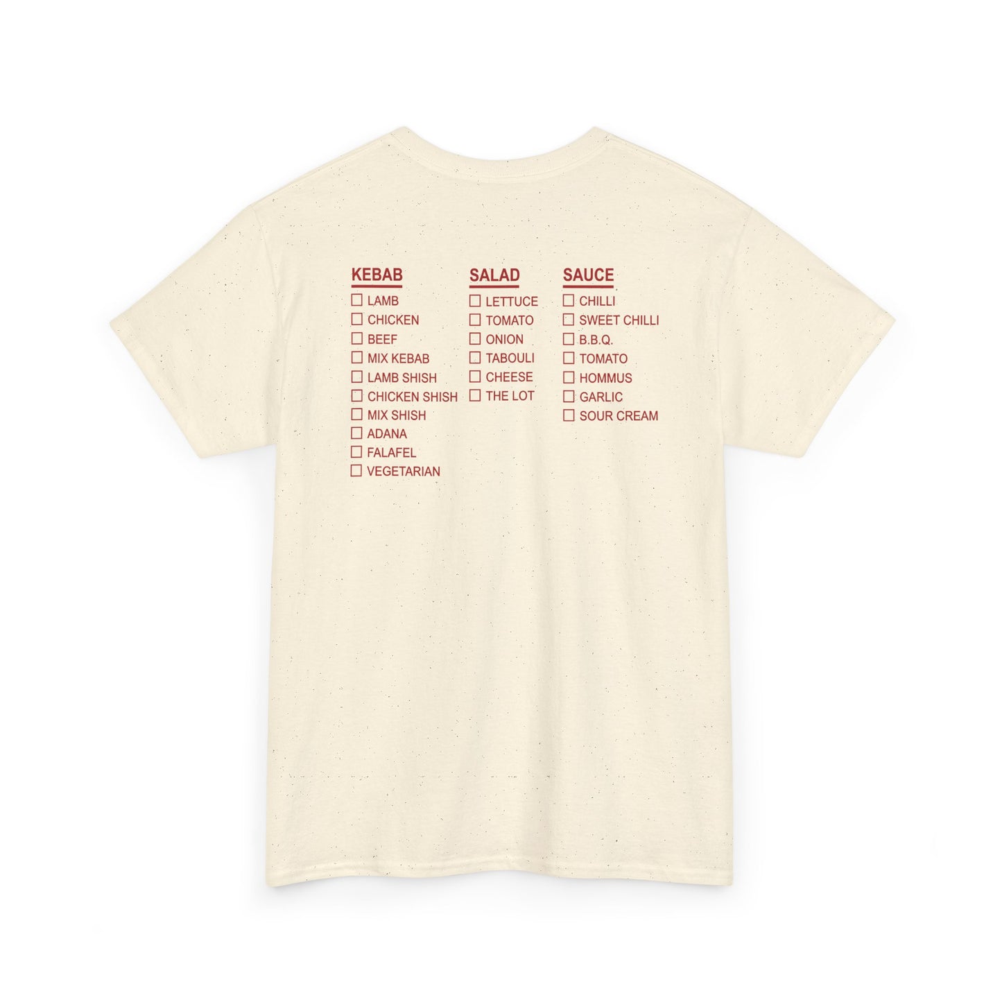 Tasty Doner Kebab BACKPRINT Unisex Tee