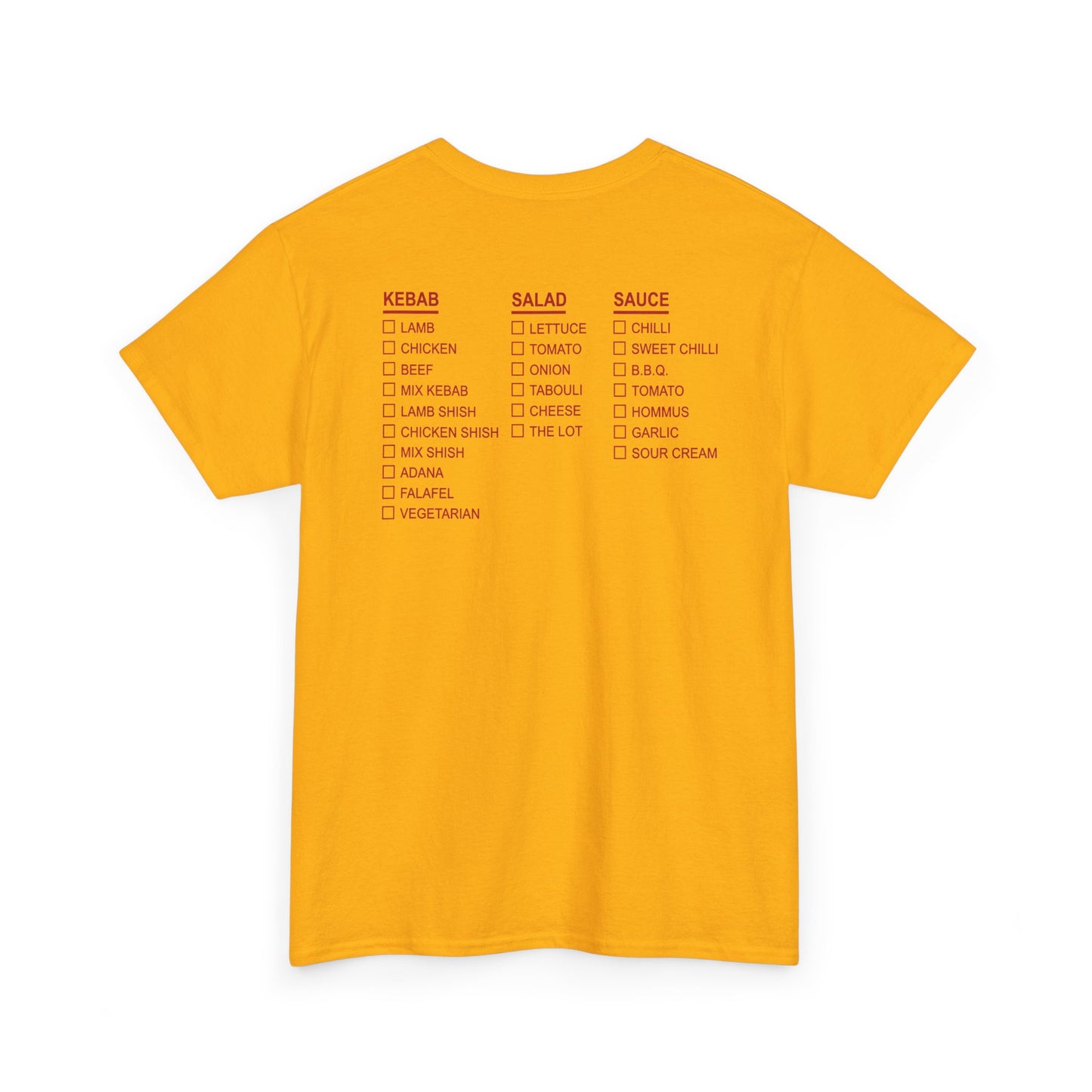Tasty Doner Kebab BACKPRINT Unisex Tee