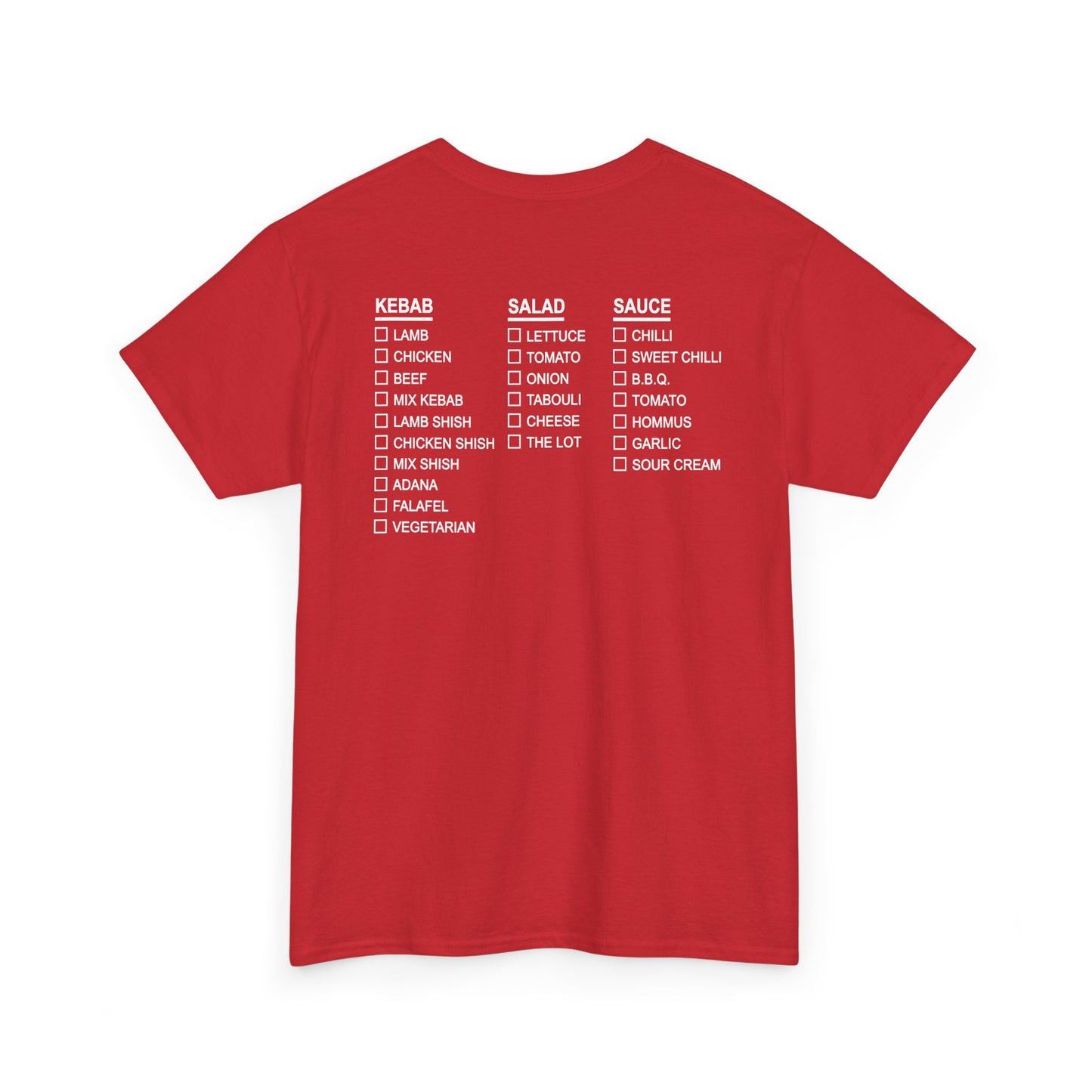 Tasty Doner Kebab BACKPRINT Unisex Tee