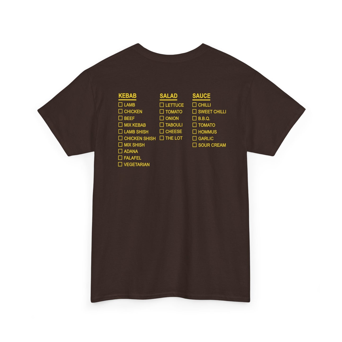 Tasty Doner Kebab BACKPRINT Unisex Tee