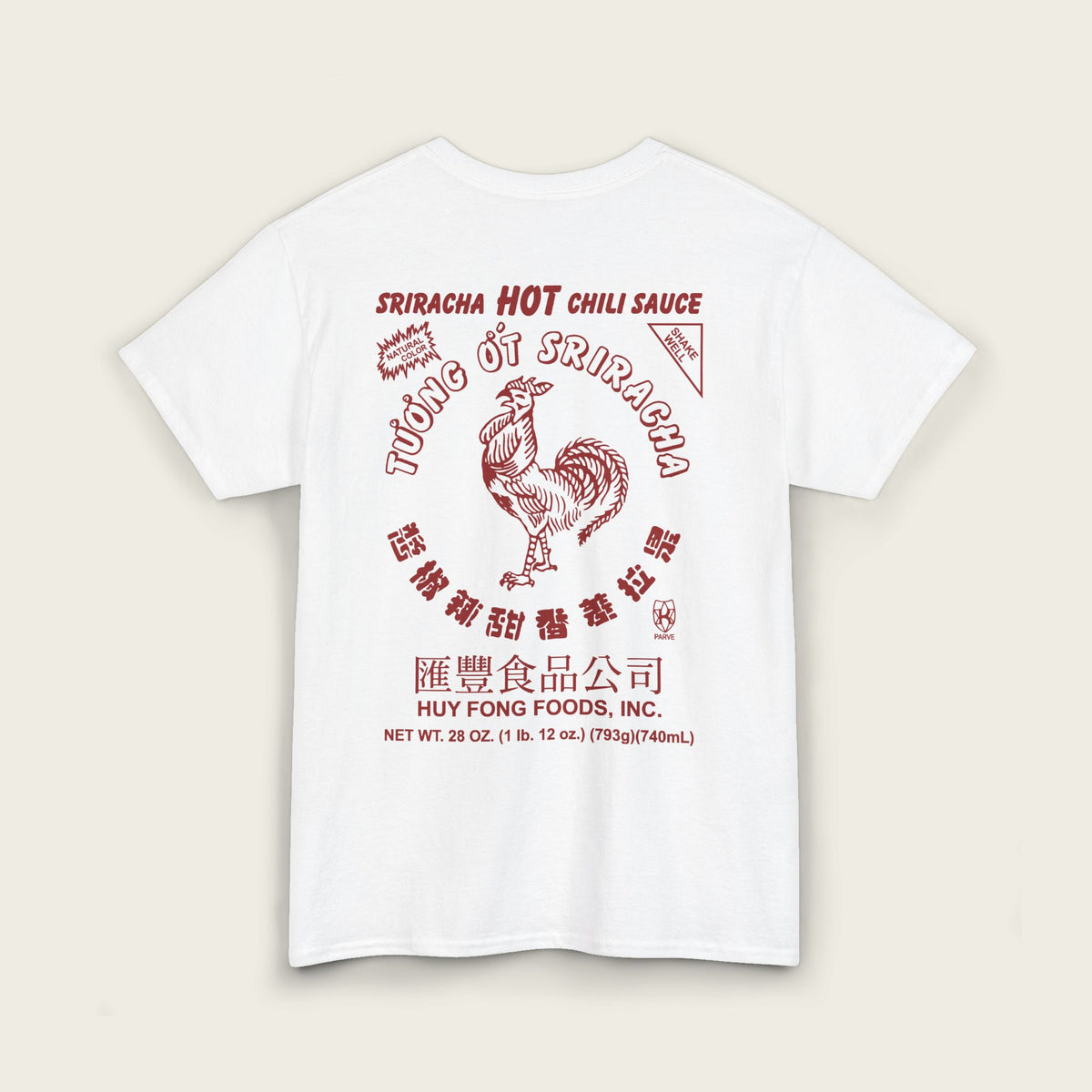 Sriracha Hot Sauce - BACK PRINT Unisex Tee